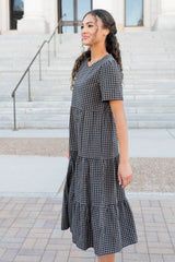 Emely Charcoal Gingham Dress