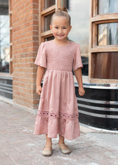 Millie Blush Smocked Little Girl Dress