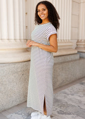Kaelin Black Striped T-Shirt Dress