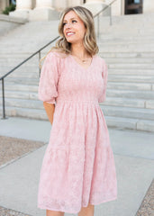Robin Blush Floral Textured Dress