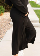Marion Black Textured Pants