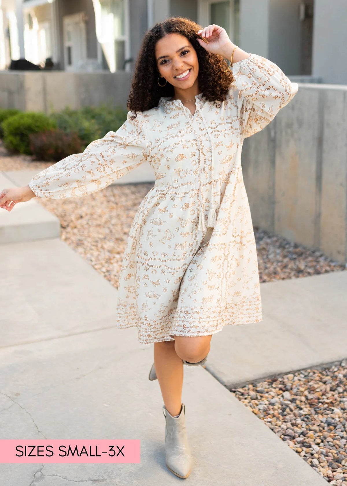 Tilley Cream Patterned Dress