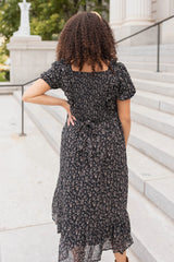 Irene Black Floral Dress