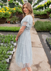 Sarah Dusty Blue Lace Dress