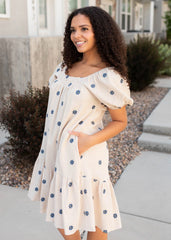 Jenelle Natural Embroidered Dress