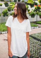 The Classic White V-Neck Top