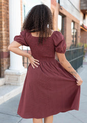 Cassidy Rust Gingham Bow Dress