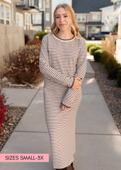 Holly Cream Stripe Dress