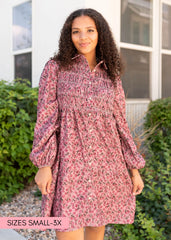 Catrina Pink Floral Dress