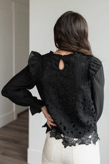 Aubrey Black Lace Top