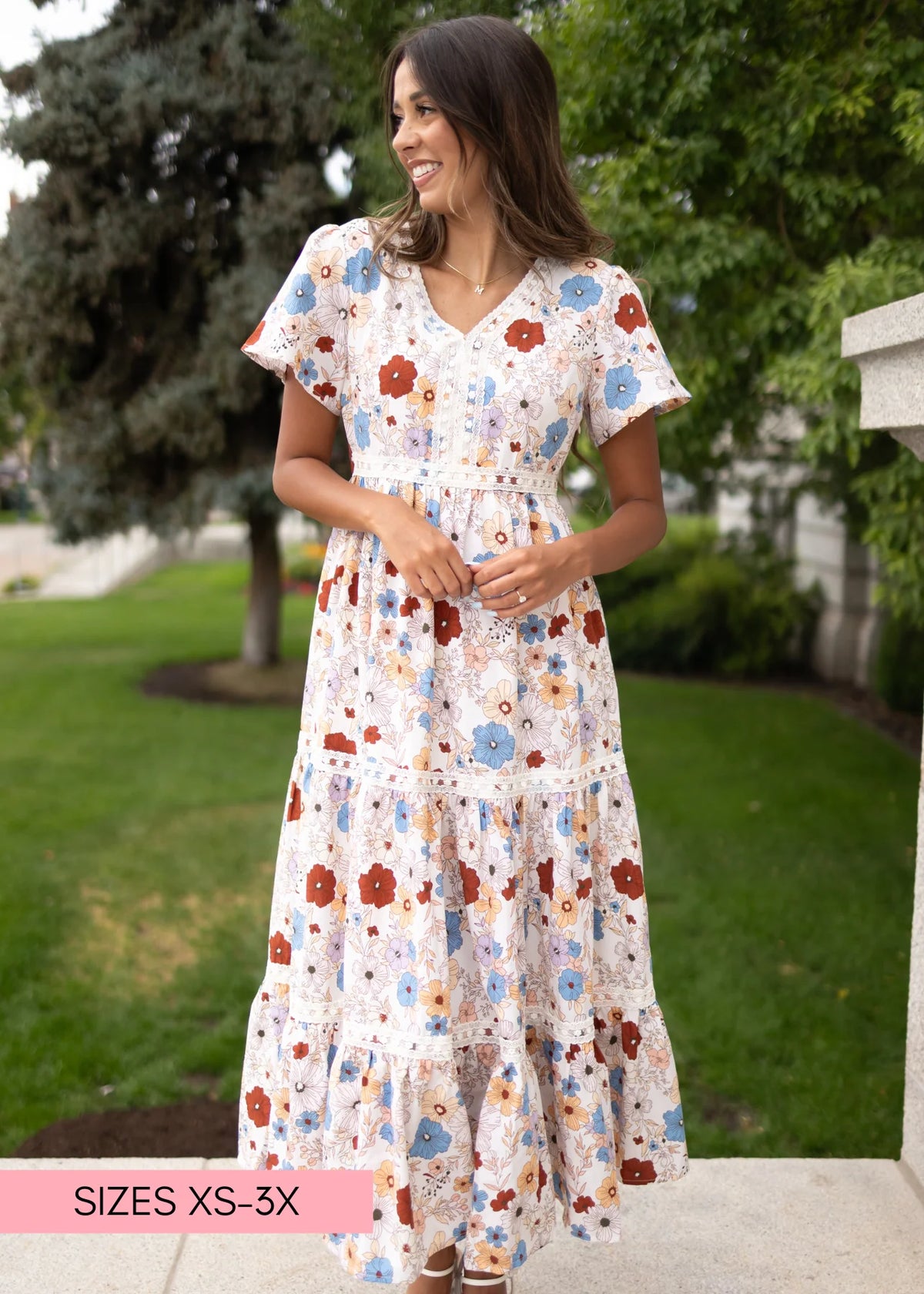 Mina Cream Floral Dress