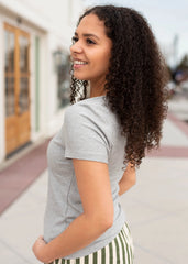 Angie Ribbed Grey Top