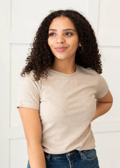 Harley Oatmeal Ribbed Knit Top