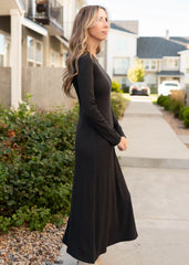 Shea Charcoal Ribbed Dress