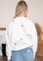 Valerie White Cherry Pullover