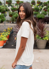 The Classic Cream V-Neck Top