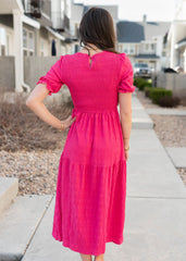 Marie Hot Pink Tiered Dress