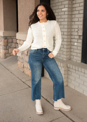 Mazie Cream Eyelet Cardigan