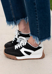 Kristen Black Lace Up Sneakers