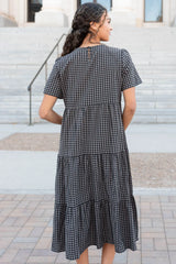 Emely Charcoal Gingham Dress