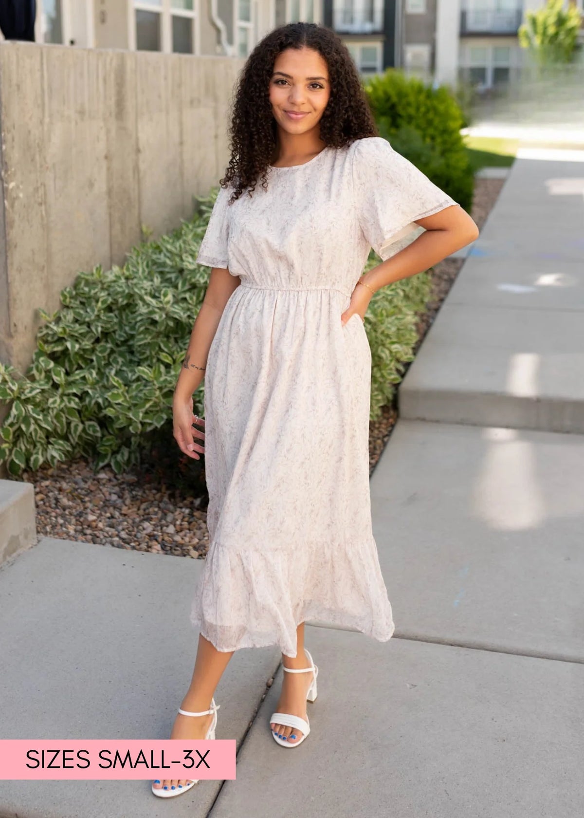 Jasmine Beige Floral Dress