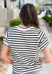 Chelsey Black Striped Top