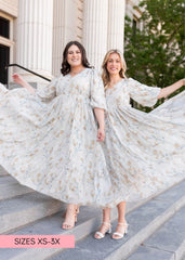 Elara Cream Flower Dress