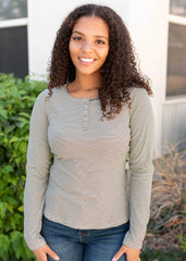 Connie Black Striped Top