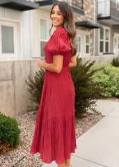 Finley Burgundy Textured Dress