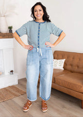 Nila Blue Stripe Cardigan