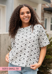 Myra Black Floral Embroidered Shirt