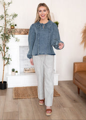 Adelyn Grey Pinstripe Pants