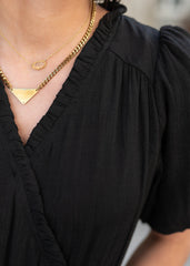 Lindsey Black Puff Sleeve Dress