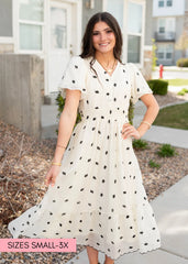 Viviana Ivory Embroidered Dress