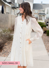 Christina Ivory Button Down Dress