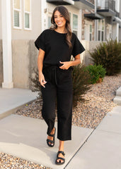 Lillian Black Knit Top