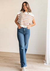 Amanda Medium Wash High Rise Straight Jeans