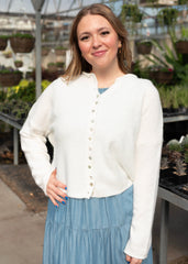 Taytum White Long Sleeve Cardigan