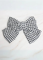 Leona Black Gingham Bow