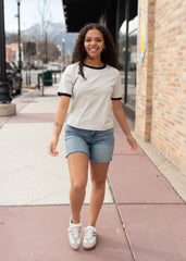 Emmie Grey Contrast Top