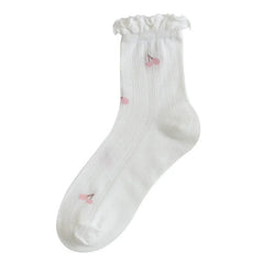 Lorelai White Patterned Socks