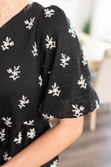 Annabelle Black Embroidred Dress