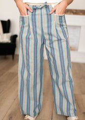 Kenzie Blue Striped Pants