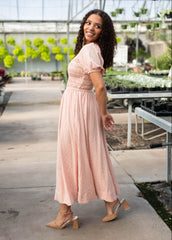 Helen Light Pink Smocked Dress