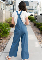 Jodi Dusty Blue Knot Strap Overall