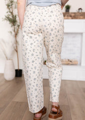 Beth White Floral Jeans