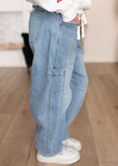 Andrea Light Denim Barrel Jeans