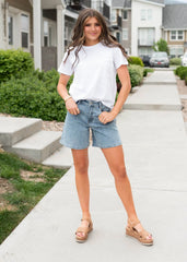 Thalia Denim High Waist Bermuda Shorts