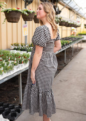 Bridget Black Gingham Dress