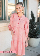 Macie Red Gingham Dress